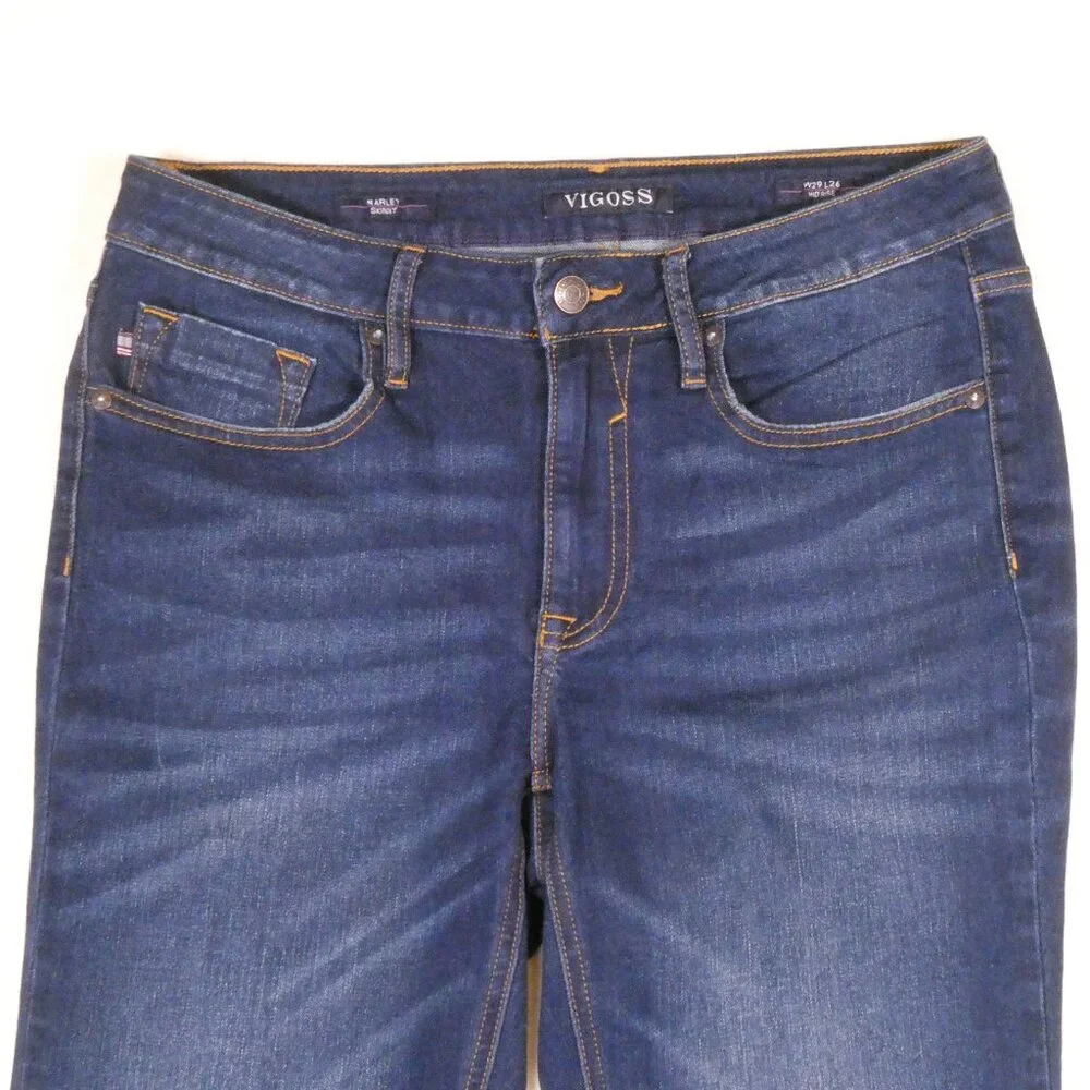 Vigoss Marley Skinny Jeans Size 29 Dark Wash Cropped Mid Rise - Picture 3 of 10